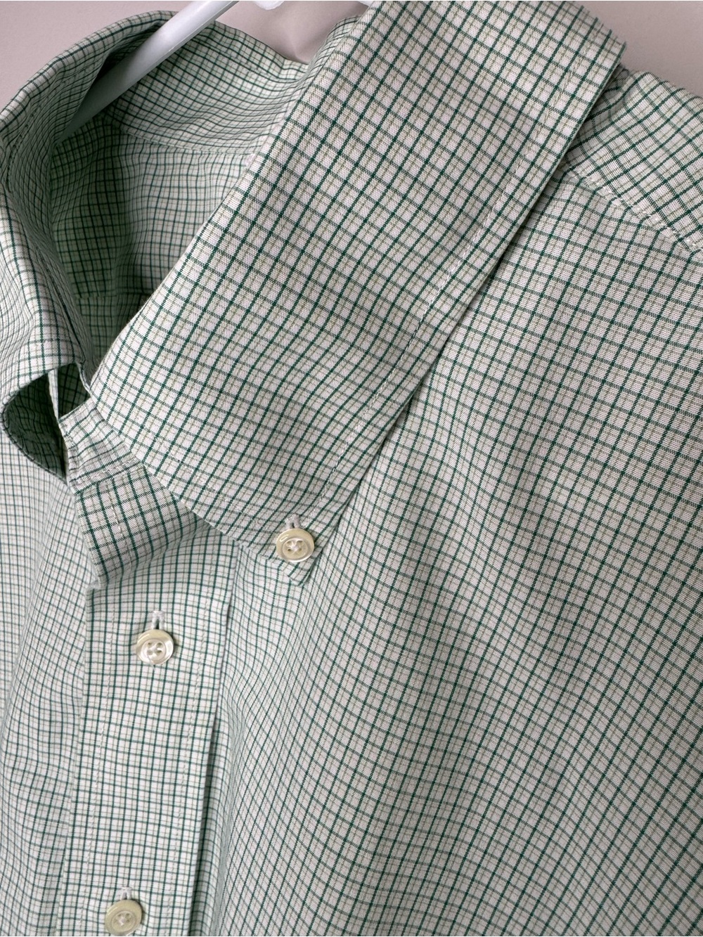 Brooks Brothers 1818 Regent Non-Iron Green Tattersall Check Dress Shirt 16.5